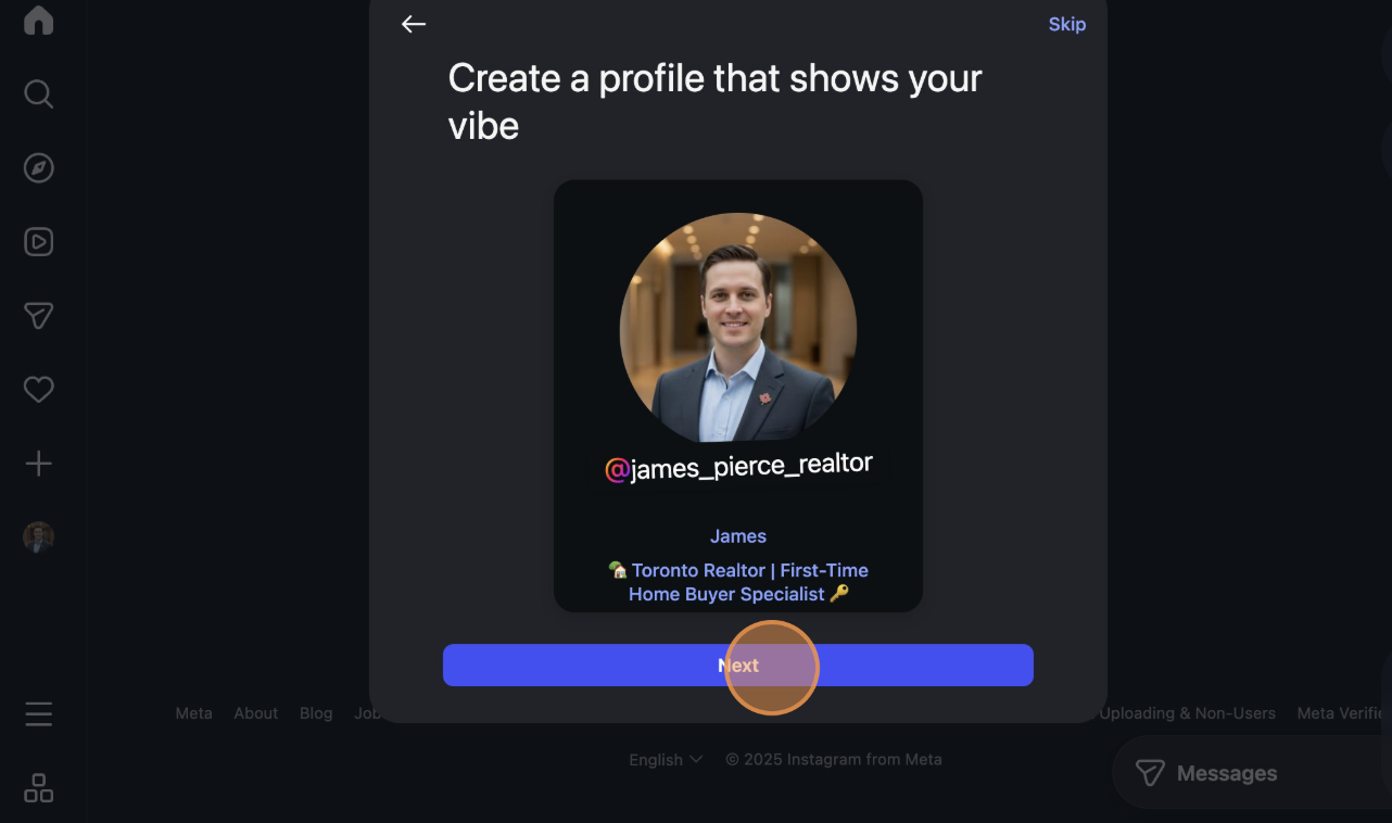 Instagram Profile Setup - Add photo and bio